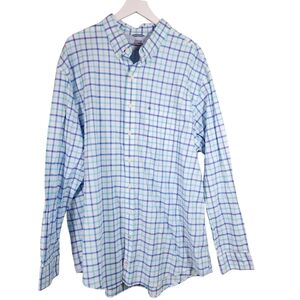 Izod Saltwater Men's Plaid Relaxed Classic Button Down Shirt - 2XLT